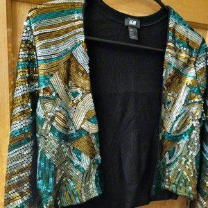 H&M sequin bolero slouchy shrug